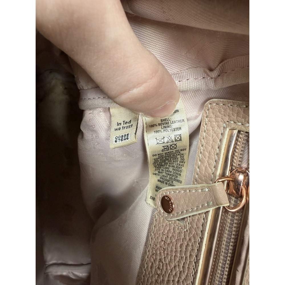TED BAKER London Mini Backpack Bag Pink Pebble Leather Adjustable‎ - Picture 4 of 16